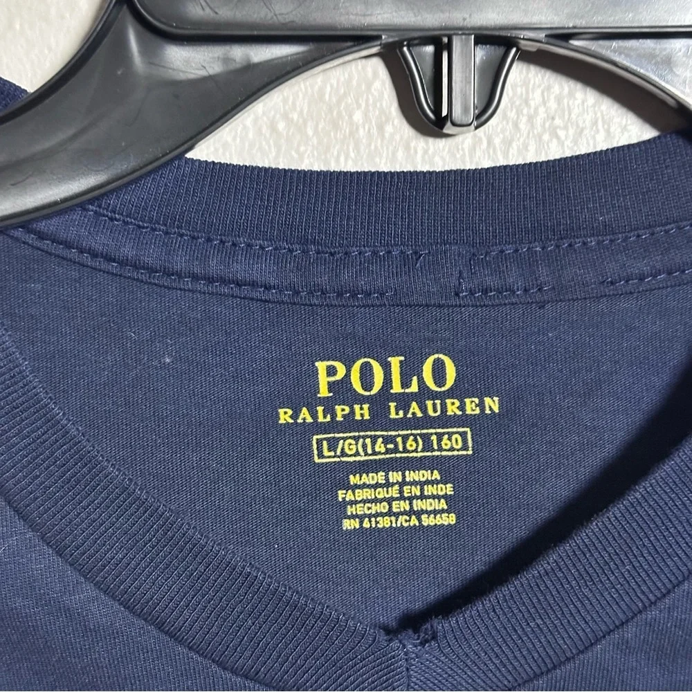 Polo by Ralph Lauren‎ Kids Boys Dark Blue V-Neck Tee Size L(14-16)